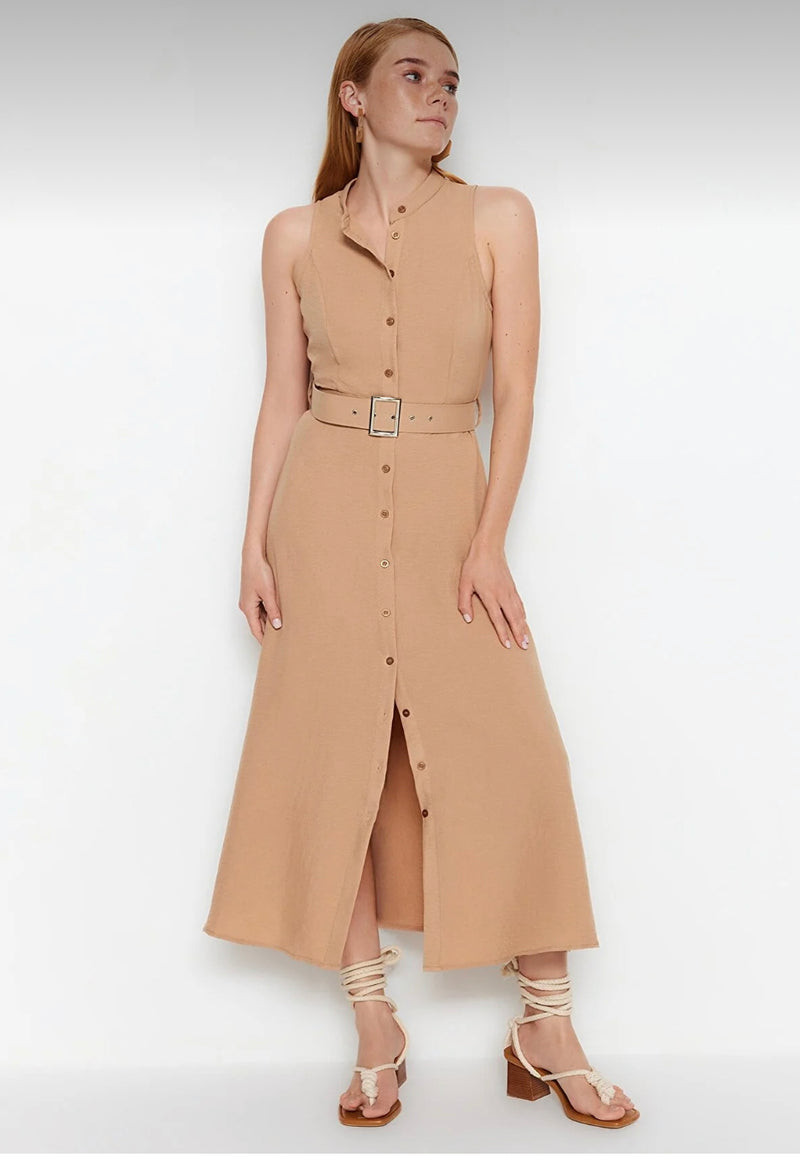 Camel maxi dress