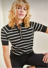 Striped short sleeve top