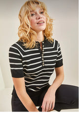 Striped short sleeve top