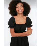 Short sleeve black dress