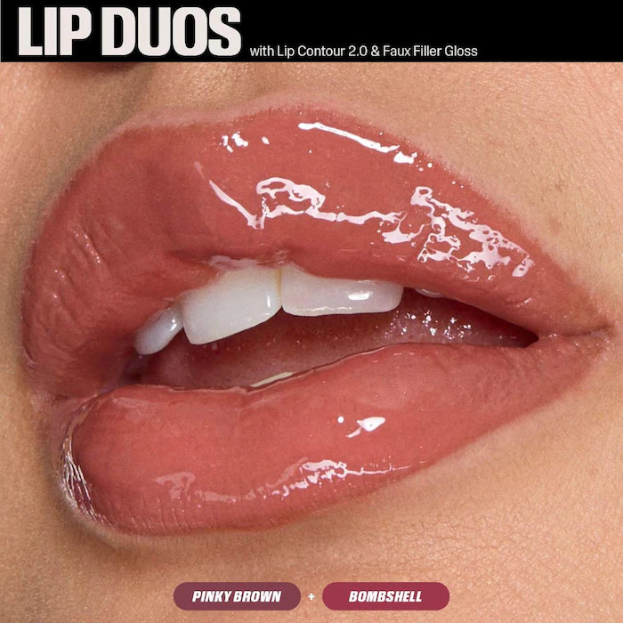 Juicy Bombshell Lip Gloss + Liner Set / Bombshell - Pinky Brown Kit