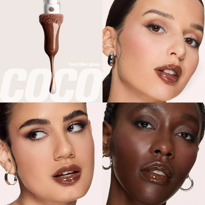 Juicy Bombshell Lip Gloss + Liner Set / Coco - Deep Brown Kit