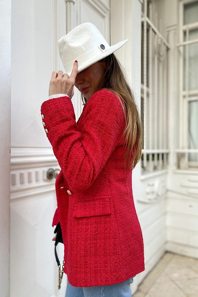 Red Tweed Blazer