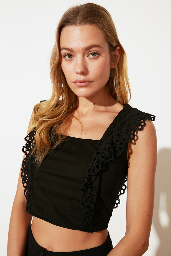 Black Embroidered Blouse