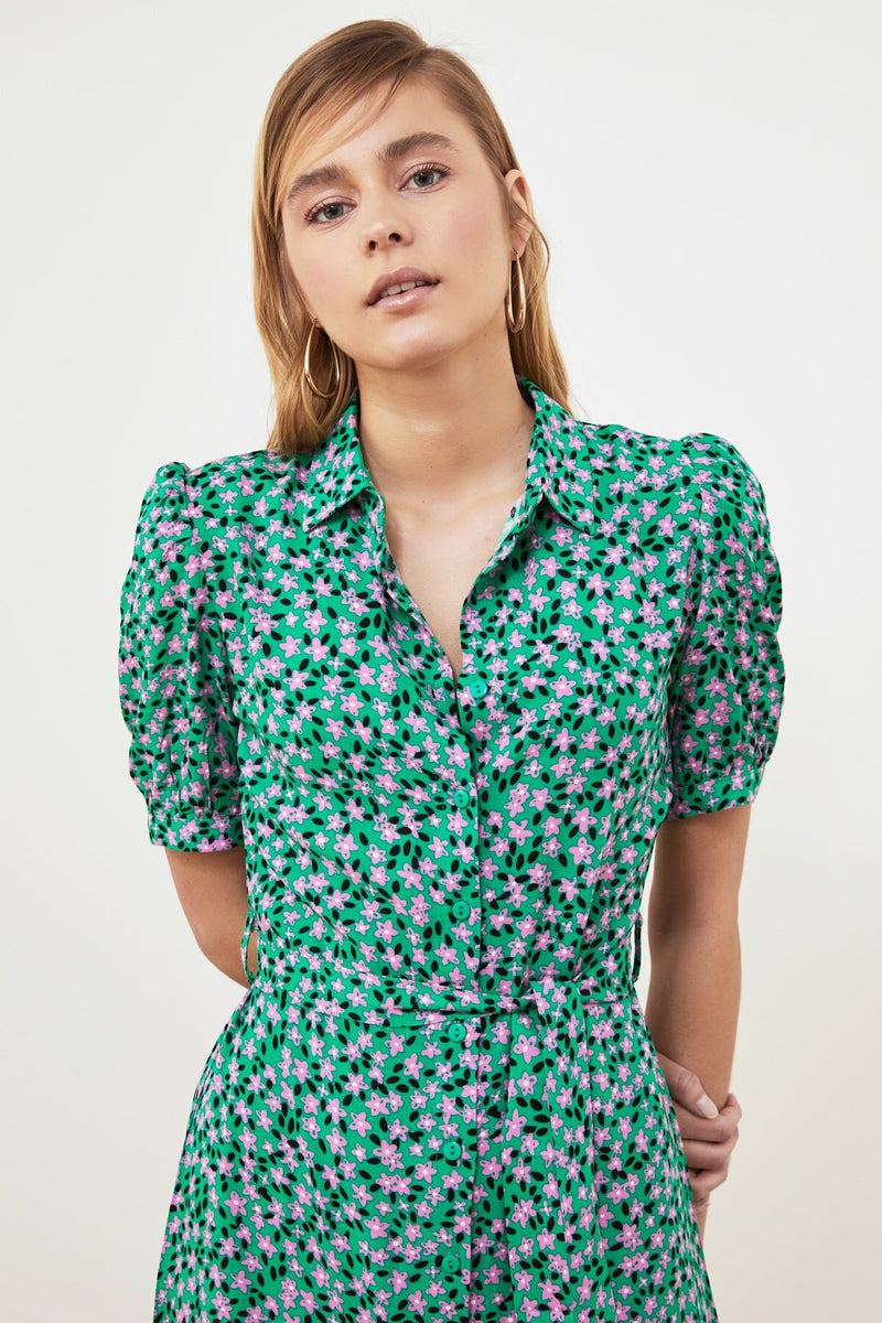 Green floral Dress