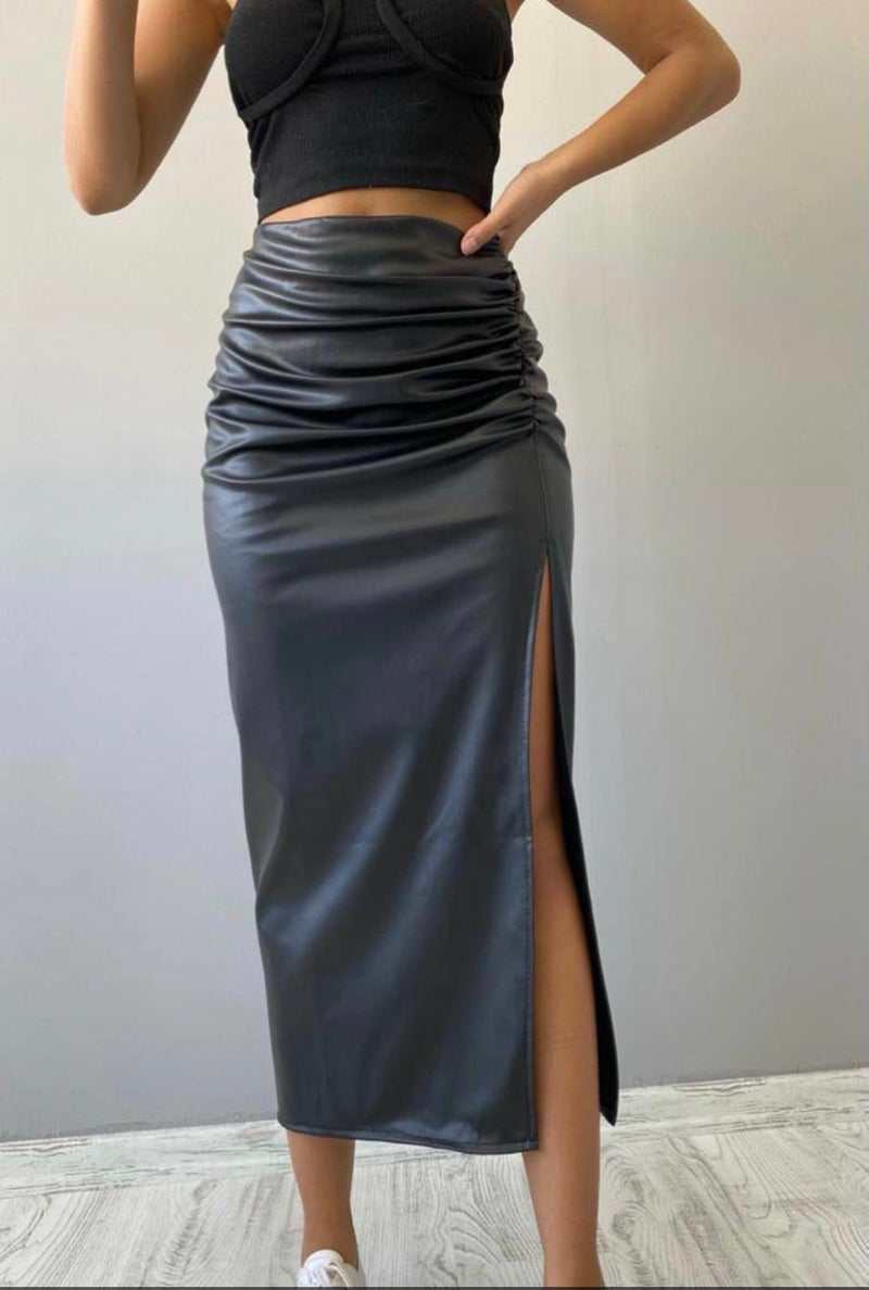 Faux Leather Skirt