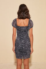 Navy Blue Patterned Dress