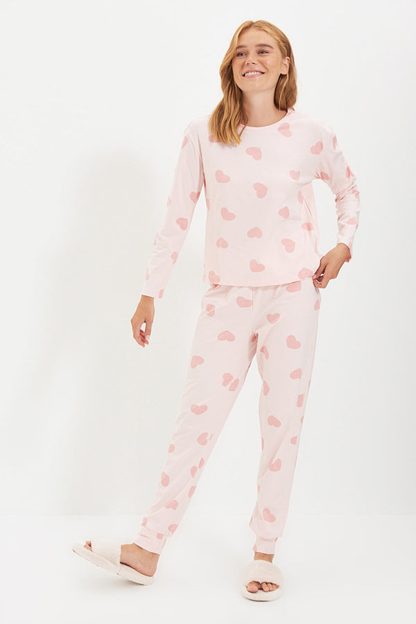 Heart Knitted Pajamas Set