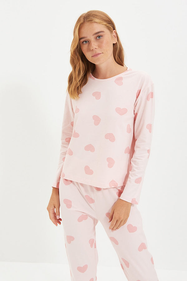Heart Knitted Pajamas Set