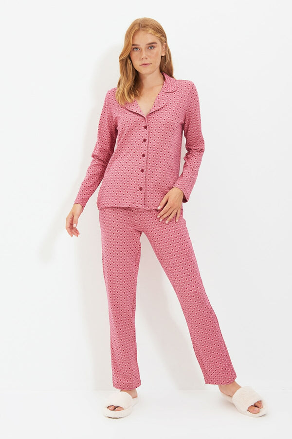 Patterned Knitted Pajamas Set