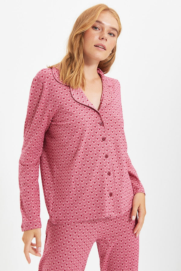 Patterned Knitted Pajamas Set