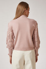 Pink Balloon Sleeve Knitwear Sweater