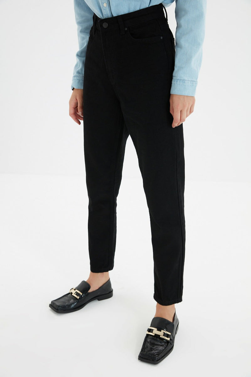 Black High Waist Mom Jeans