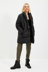 Black Oversize Quilted Coat