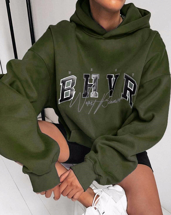 Oversized Green Hoodie Sweatshirt