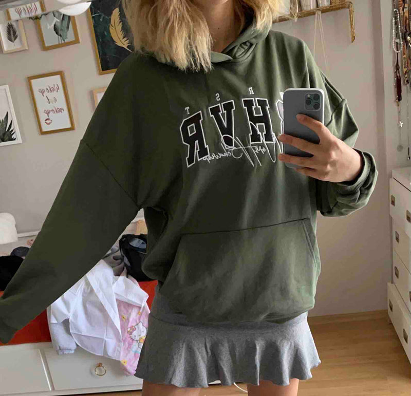 Oversized Green Hoodie Sweatshirt