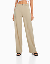 Wide leg tailored trousers