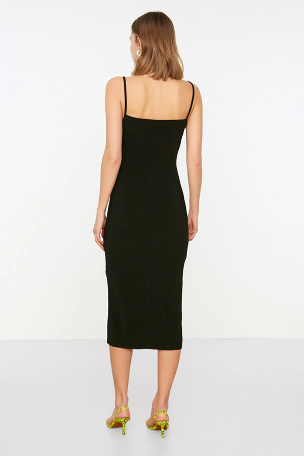 Black midi dress