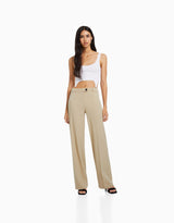 Wide leg tailored trousers