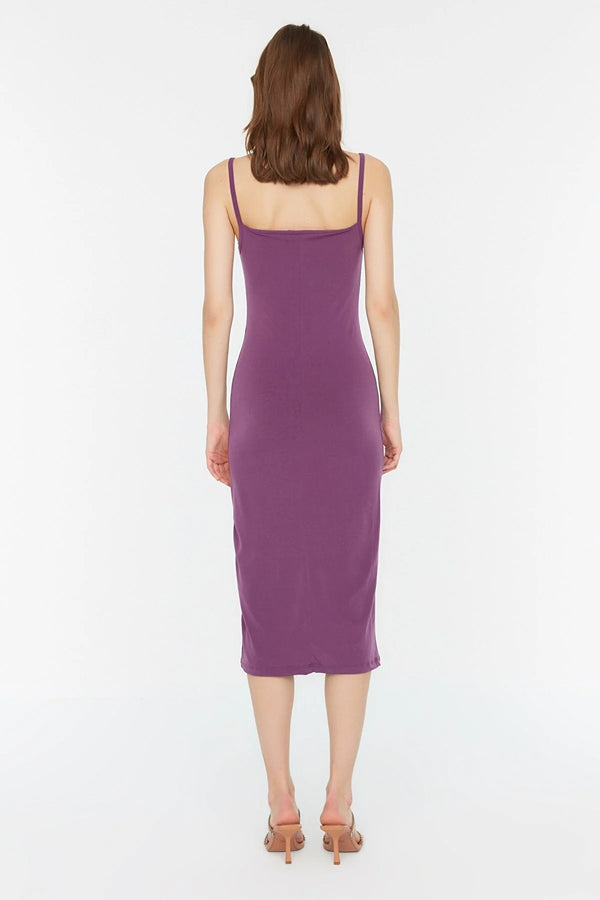 Purple midi dress