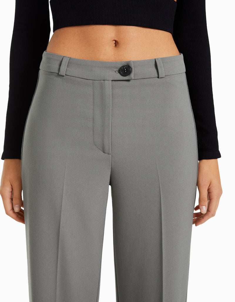 Wide leg tailored trousers