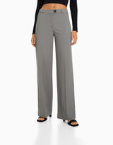 Wide leg tailored trousers