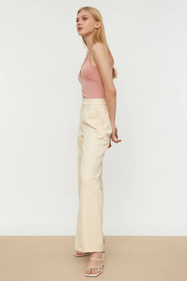 Ecru Wide Leg Trouser