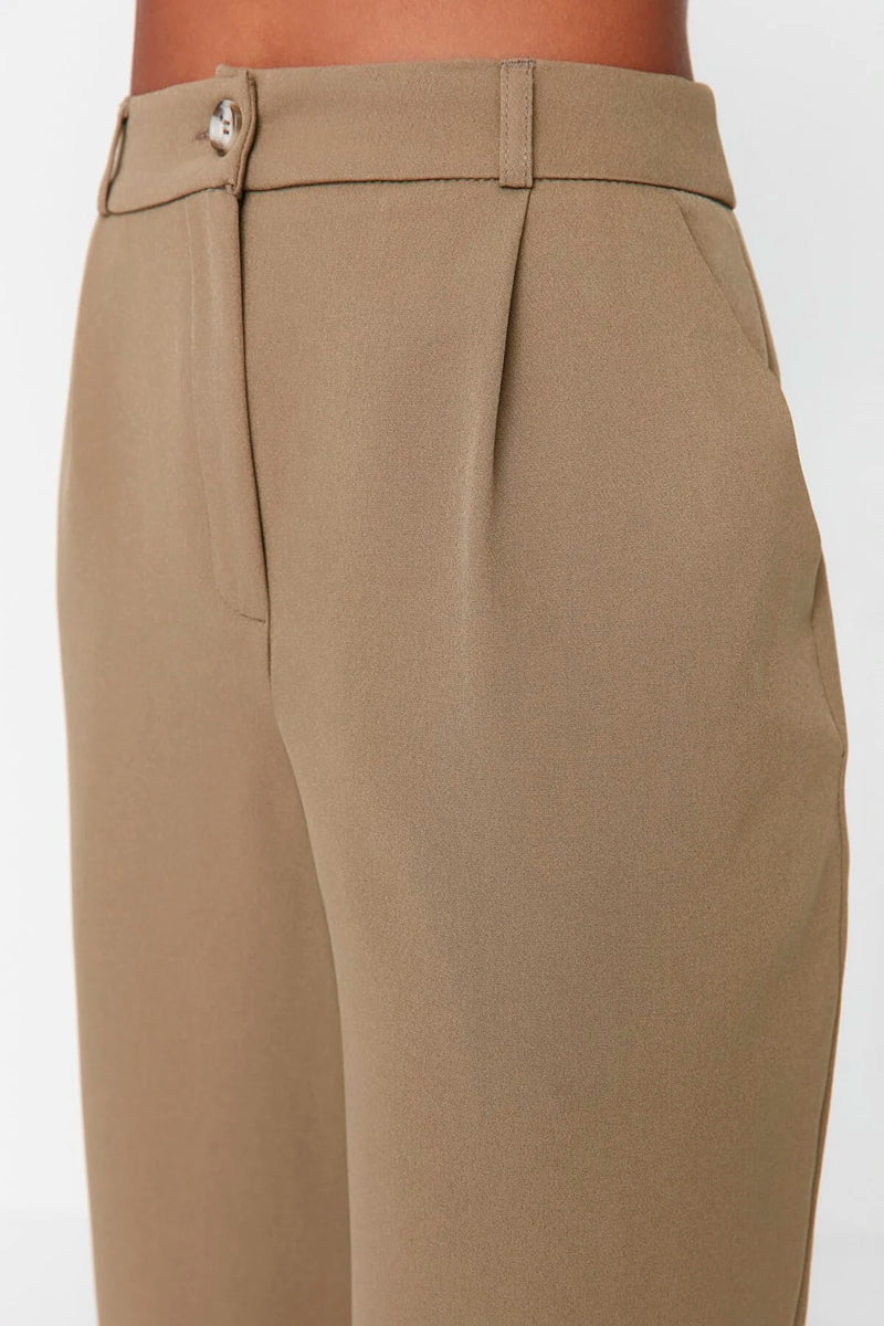 Light khaki Wide Leg Trouser