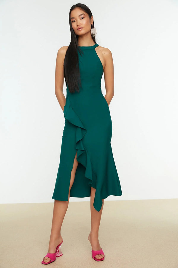 Green midi dress