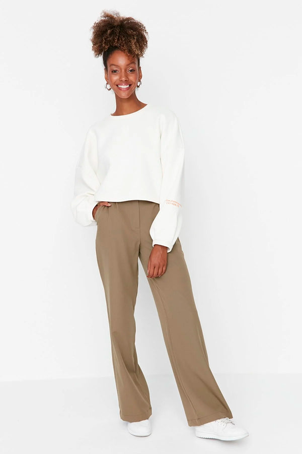 Light khaki Wide Leg Trouser