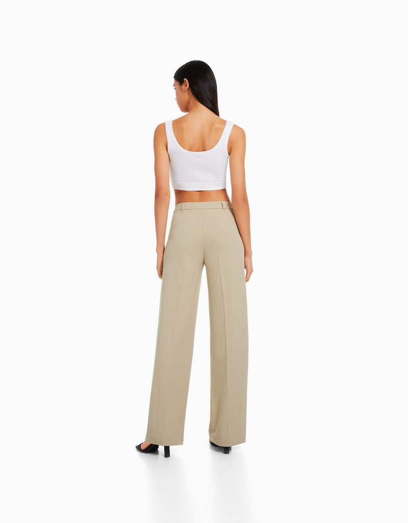 Wide leg tailored trousers