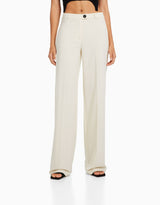 Wide leg tailored trousers