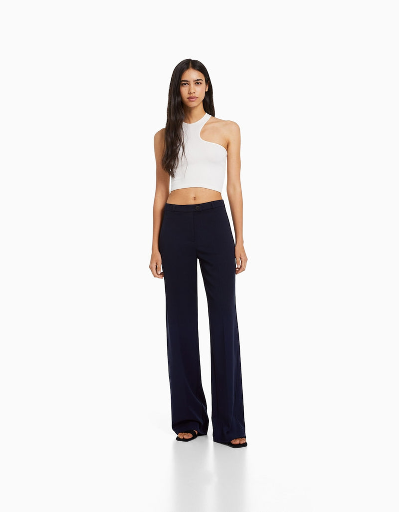 Wide leg tailored trousers