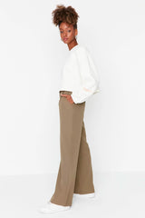 Light khaki Wide Leg Trouser