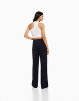 Wide leg tailored trousers