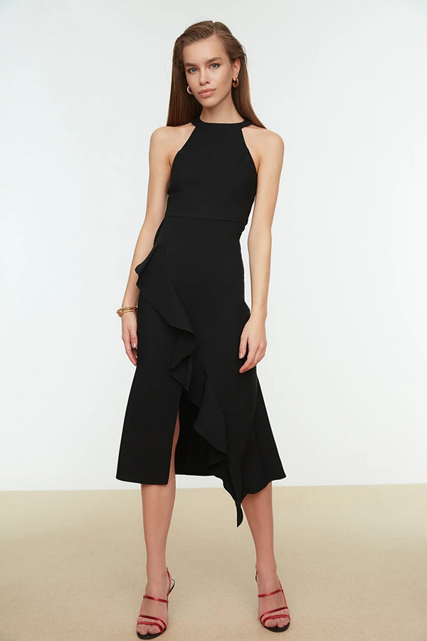 Black midi dress