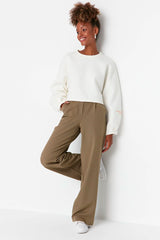 Light khaki Wide Leg Trouser