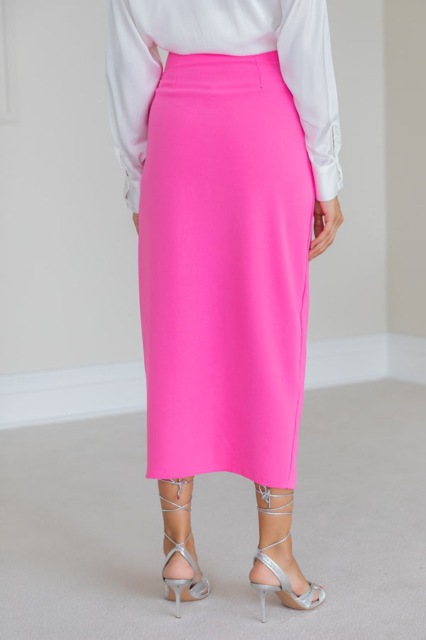 Pink midi skirt