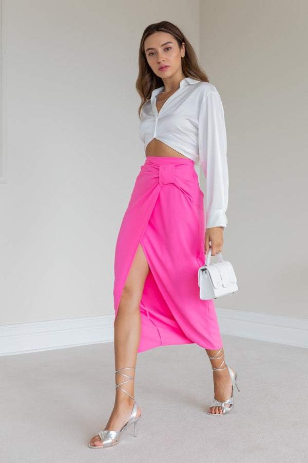 Pink midi skirt