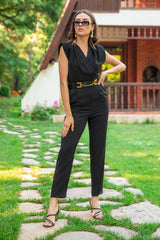 Black belted jumpsuit