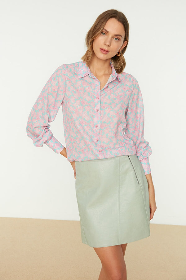 Pink Ruffle Shirt